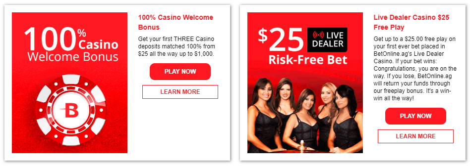casino bonus options